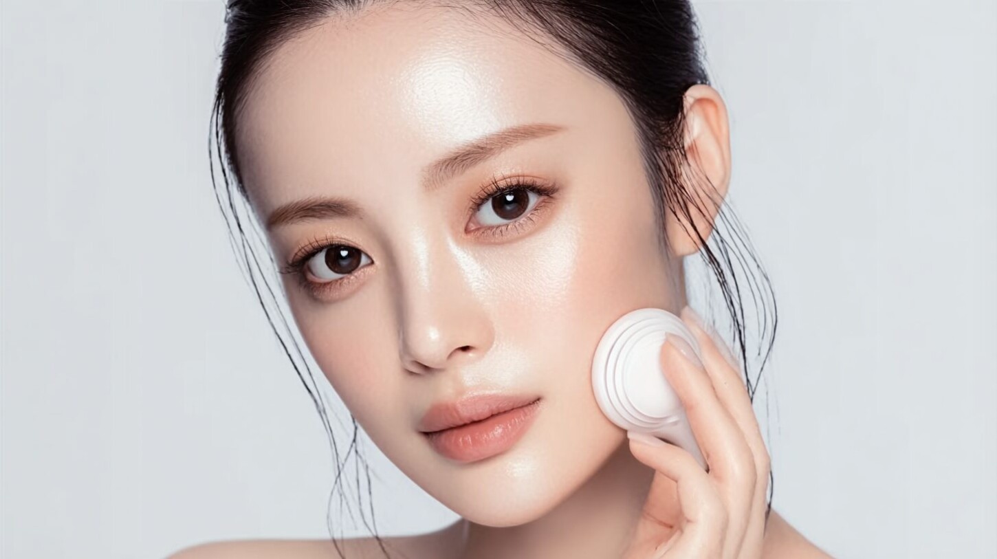 美顔器を使う女性