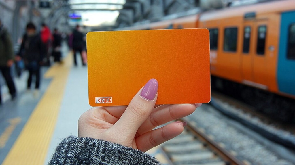 韓国の切符を持つ女性のイメージ