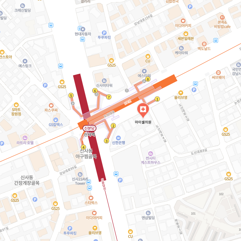 韓国・マイセルクリニックのネイバーマップの画像