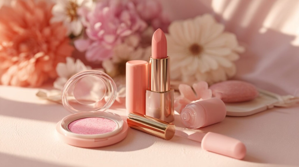 コスメ用品が並ぶ画像