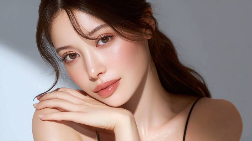 肌がきれいな女性画像