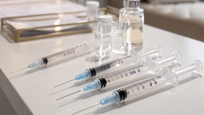 注射器が置かれている画像