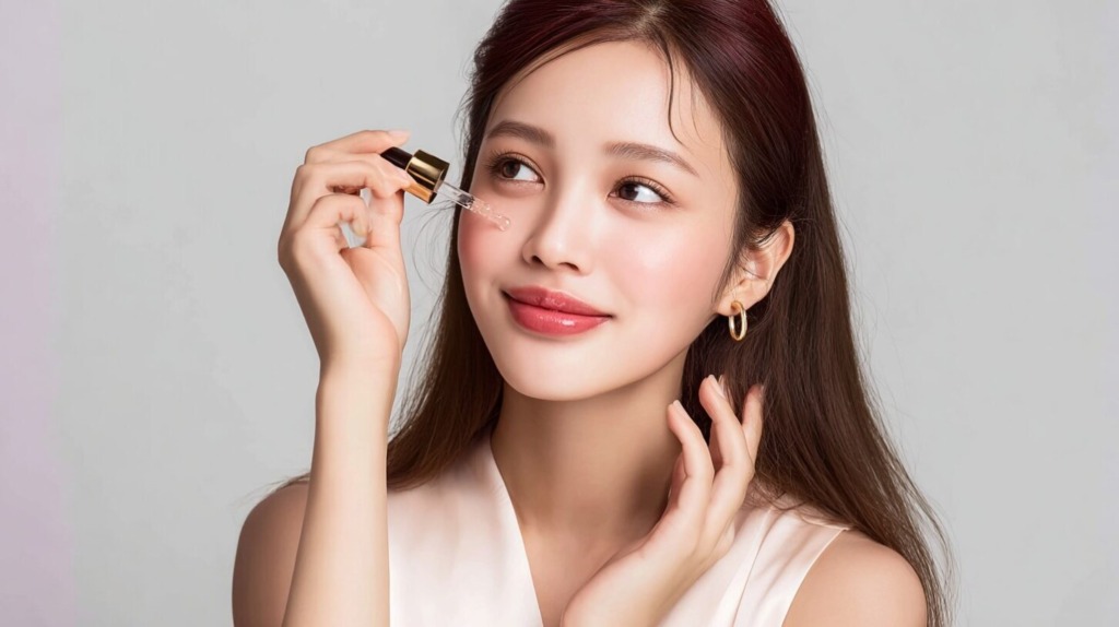 美容液を使う女性