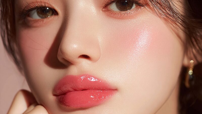 クリームチークが素敵な女性のイメージ画像