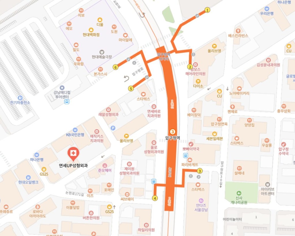 ヨンセUP整形外科の地図