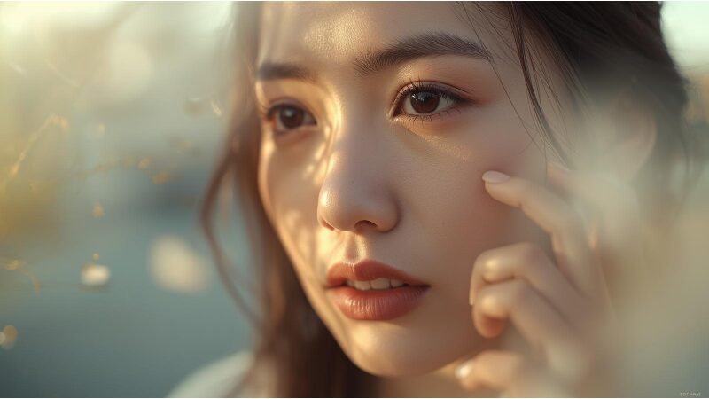 肌に悩んでいる女性