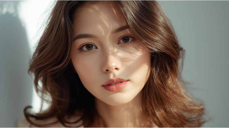 肌ツヤがちょくフェイスラインが整っている女性