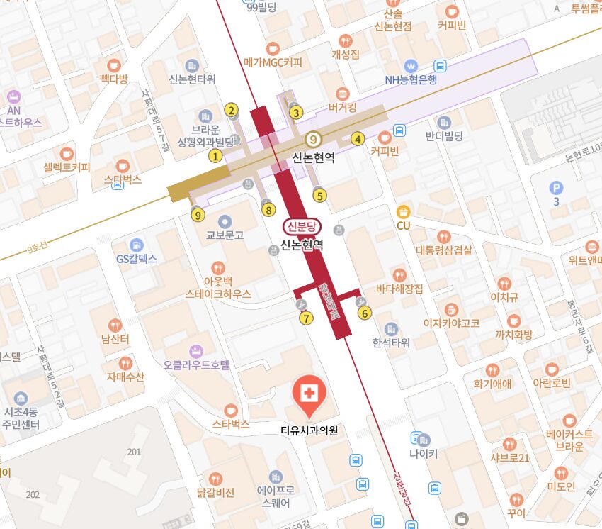 TU歯科のネイバーマップ