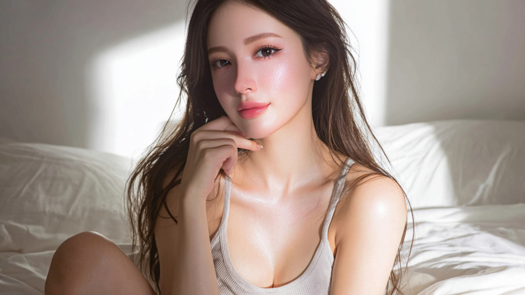 ボディケア後の女性