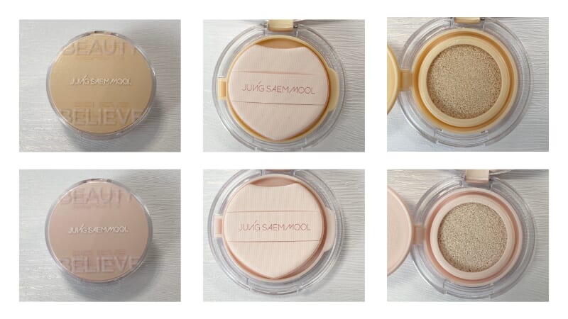 ジョンセンムルアーティストクッションハイライターの色味比較画像